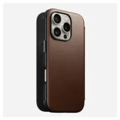 Nomad Modern Leather Folio iPhone 16 Pro Brown