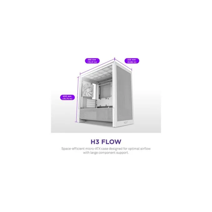 NZXT H3 FLOW All White MidiTower CC-H31FW-01 — image 2