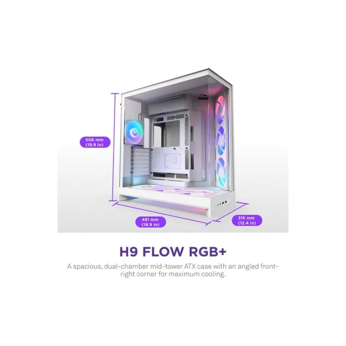 NZXT H9 FLOW RGB All White MidiTower CM-H92FW-R1 — image 2