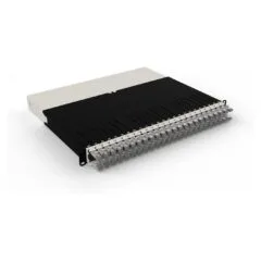 Patchbox patchbox.one Kabeleinzugssystem 8RU STP (0.8 m) mit 24 Kassetten. Patchkabel Cat. 6a. U FTP. PoE. Kabel grau