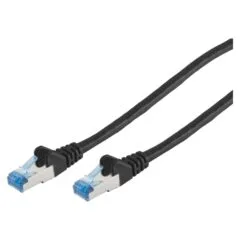 Patchkabel CAT6a RJ45 S FTP PiMF 0.25m Schwarz