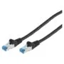 Patchkabel CAT6a RJ45 S FTP PiMF 0.25m Schwarz
