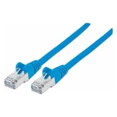 Patchkabel Cat6a-Stecker Cat7-Rohkabel 0.5m blau