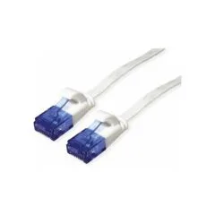 Patchk.CAT6 UTP 0,5m flach white