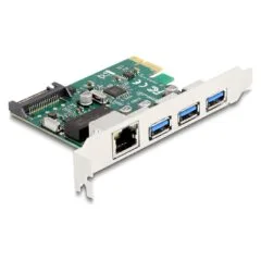 PCI Express x1 Karte zu 3 x USB 5 Gbps Typ-A Buchse + 1 x Gigabit LAN