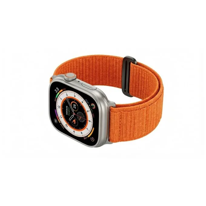 Premium Pro Armband für Apple Watch. Orange Schwarz. 44mm. 45mm. 42mm (Series 1 2 3). 49mm. 46mm. GA-MAG-BNDA-P+OML — image 1