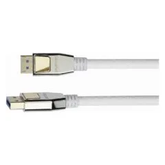 Python DisplayPort 2.0 Kabel Nylongeflecht weiß 0,5m