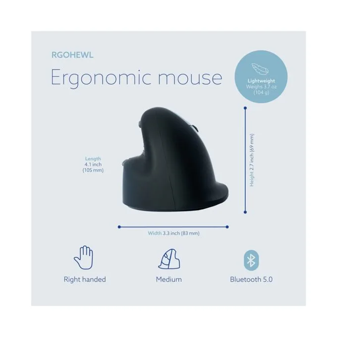 R-Go Maus HE ergonomisch rechts Bluetooth mittel schw. silb retail — image 11