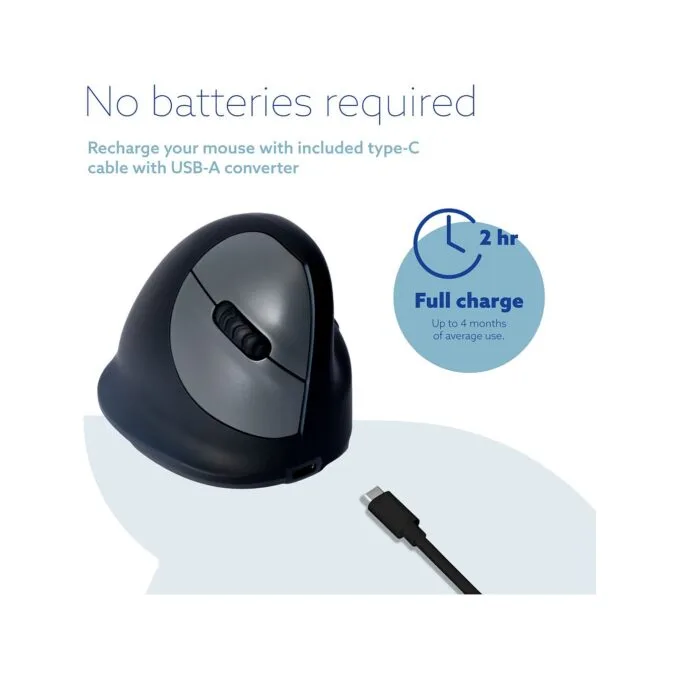 R-Go Maus HE ergonomisch rechts Bluetooth mittel schw. silb retail — image 12
