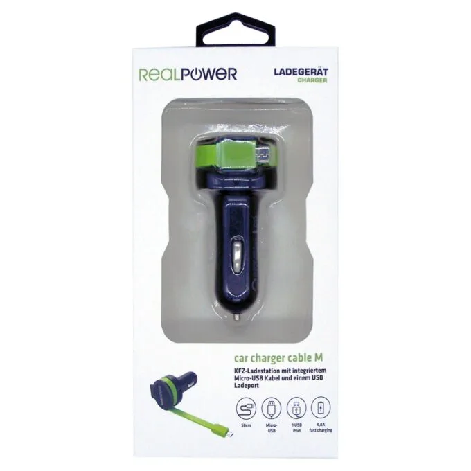 RealPower KFZ-Ladegerät Charger M 2400mA 1xUSB 1xMicro-USB — image 4