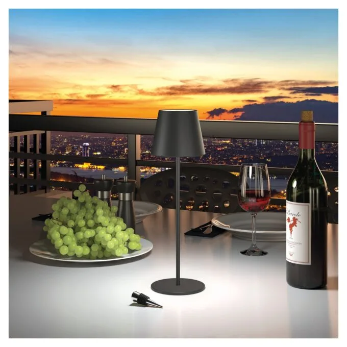 RealPower LED-Tischlampe dimmbar kalt warm mit Akku. schwar — image 4