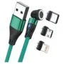 RealPower Magentic cable 3 Amp.1m.grün mit Adaptern