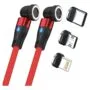 RealPower Magentic cable.1m.2x magnetisch.rot mit Adaptern