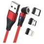 RealPower Magnetic cable 3 Amp.1m.rot mit Adaptern