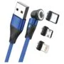 RealPower Magnetic cable 3 Amp.2m.blau mit Adaptern