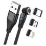 RealPower Magnetic cable 3 Amp.2m.schwarz mit Adaptern