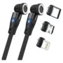 RealPower Magnetic cable.1m.2x magnetisch.schwarz mit Adapte