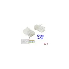 RJ45 Crimp+Cut Stecker Cat.6 UTP 20 Stück