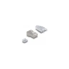 RJ45 Modularer Stecker mit gebogener Rastnase Cat.6 und Knickschutztülle 50er Set
