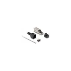 RJ45 Stecker zu LSA mit Knickschutztülle und Staubschutz Cat.6A werkzeugfrei