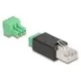 RJ45 Stecker zu Terminalblock Adapter 3 Pin 2-teilig