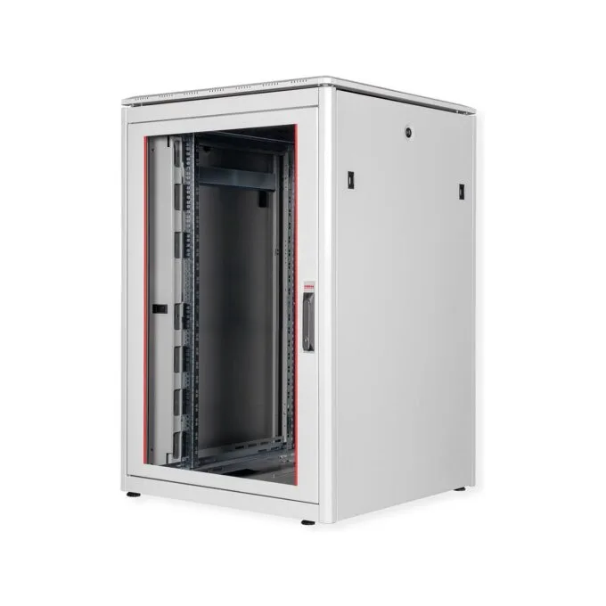 ROLINE 19-Zoll Netzwerkschrank Pro 22 HE, 800x800 BxT Glastr grau — image 1