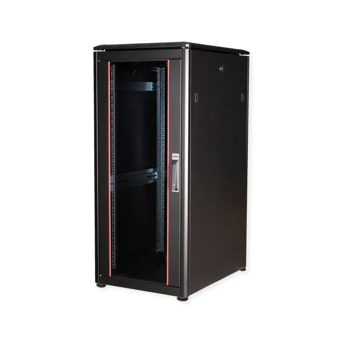 ROLINE 19-Zoll Netzwerkschrank Pro 26 HE. 600x800 BxT Glastr schwarz — image 1