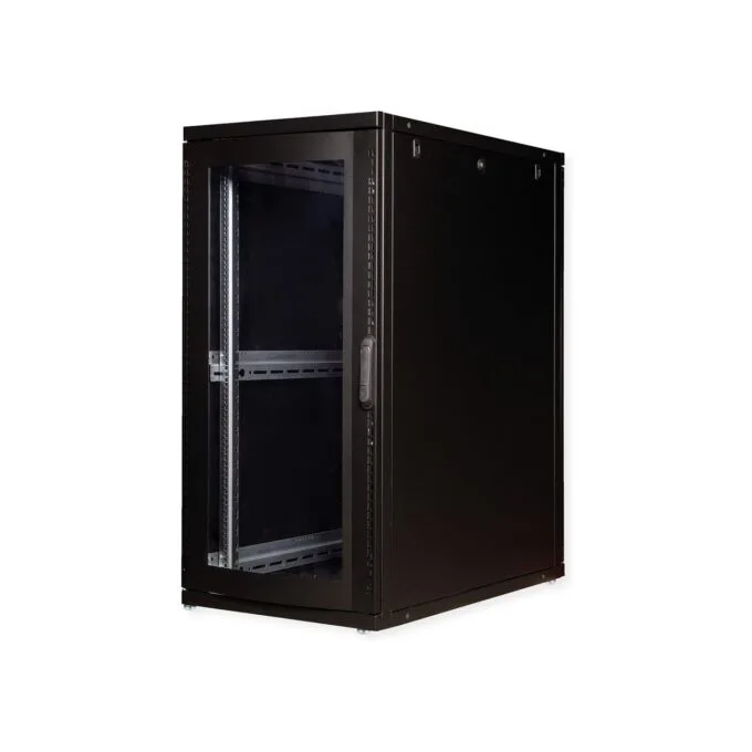 ROLINE 19-Zoll Serverschrank Pro 26 HE. 600x1000 BxT schwarz Plexiglas — image 1
