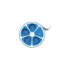 ROLINE 4-fach Steckdosenleiste mit Schalter. rund. USB-Charger A+C. blau. 1.5 m