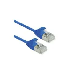 ROLINE GREEN U FTP Patchkabel Cat.6A (Class EA). LSOH. slim. blau. 1 m