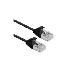 ROLINE GREEN U FTP Patchkabel Cat.6A (Class EA). LSOH. slim. schwarz. 0.5 m