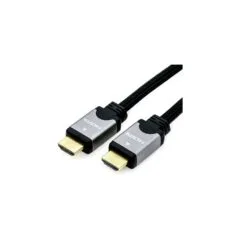 ROLINE HDMI High Speed Kabel mit Ethernet. ST-ST. schwarz silber. 1 m