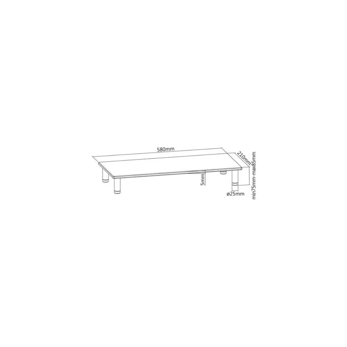 ROLINE Hhenverstellbarer Glas-Monitor-Stnder rechteckig. bis 20 kg — image 2