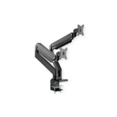 ROLINE LCD-Doppelarm, Tischmontage, Gasfeder, je 5 Gelenke, bis 35 Zoll, bis 2x 15 kg