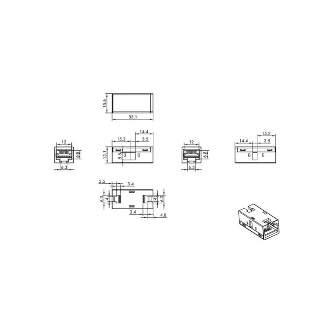 ROLINE RJ-45 Kupplung geschirmt. Cat.6A (Class EA). Metallgehuse — image 4
