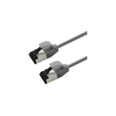 ROLINE S FTP Patchkabel Kat.8.1. Slim. PoE. grau. 0.3m