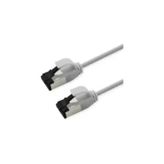ROLINE S FTP Patchkabel Kat.8.1. Slim. PoE. weiss. 0.3m