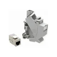 ROLINE Tragschienenadapter fr Keystone Module, inkl. Cat.6A Keystone, geschirmt, 45