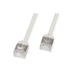ROLINE U FTP DataCenter Patchkabel Cat.6A (Class EA). LSOH. slim. extra kurzer Stecker. grau. 1 m