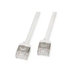 ROLINE U FTP DataCenter Patchkabel Cat.6A (Class EA). LSOH. slim. extra kurzer Stecker. wei. 3 m