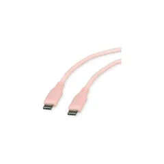 ROLINE USB 2.0 Kabel. Typ C-C. ST ST. Silikon. 60W. pink. 1 m