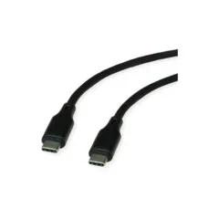 ROLINE USB 2.0 Kabel. Typ C-C. ST ST. Silikon. 60W. schwarz. 1 m