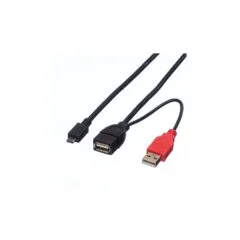 ROLINE USB 2.0 Y-Kabel 2x Typ A ST BU - Micro B ST 1m