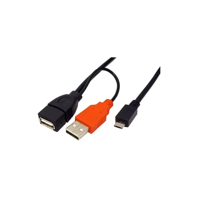ROLINE USB 2.0 Y-Kabel 2x Typ A ST BU - Micro B ST 1m — image 4