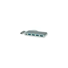 ROLINE USB 3.2 Gen 1 Hub. 4fach. Typ C Anschlusskabel. mit 1 PD-Port