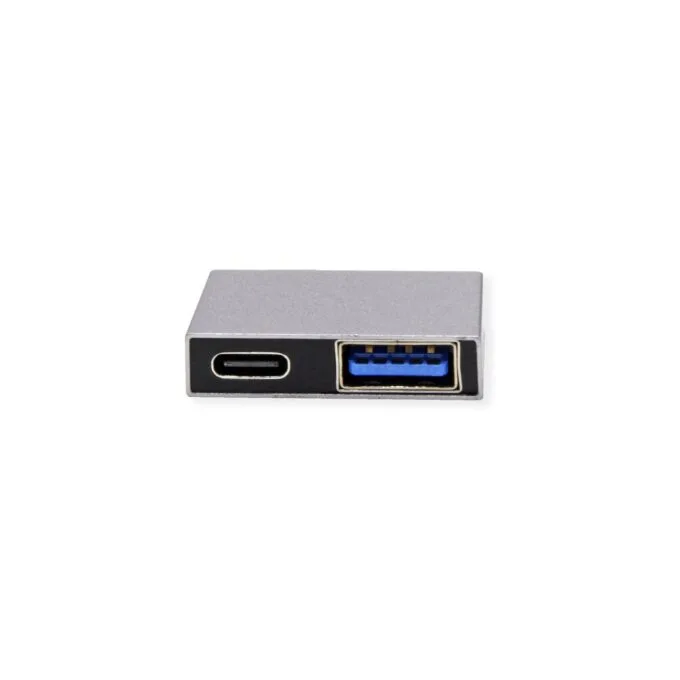 ROLINE USB 3.2 Gen 2 Adapter. 2x USB Typ C - 1x Typ A + 1x C. ST BU. silberfarben — image 3