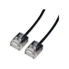ROLINE UTP DataCenter Patchkabel Cat.6A (Class EA). LSOH. slim. extra kurzer Stecker. schwarz. 1 m