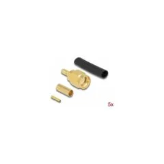 RP-SMA Stecker zum Crimpen RG-174 RG-316 mit passendem Schrumpfschlauch - 5 Stück