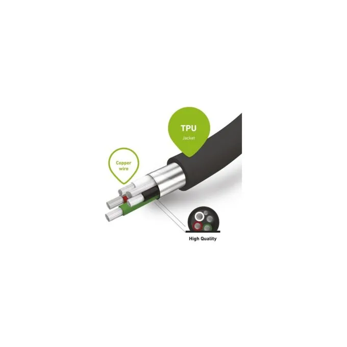 SBS Lade- Datenkabel USB-A auf USB-C 17cm bis 50cm Spiralkabel schwarz — image 2