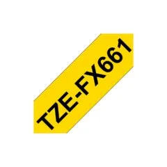 Schriftbandkassette Brother 36mmx8m gelb schwarz TZe-FX661